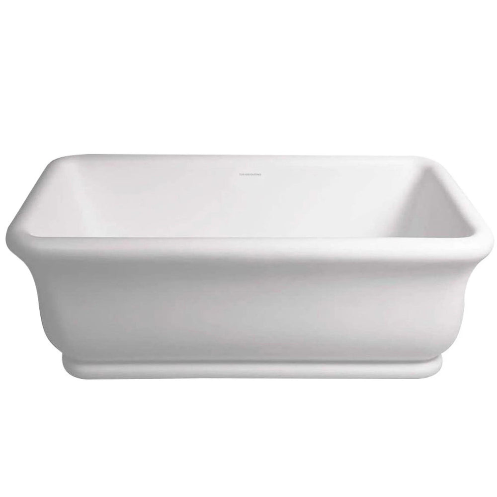 TURNER HASTINGS KIRKHAM TITANCAST SOLID SURFACE FREESTANDING BATHTUB SATIN SILK WHITE WITH OVERFLOW (AVAILABLE IN 1600MM & 1800MM)