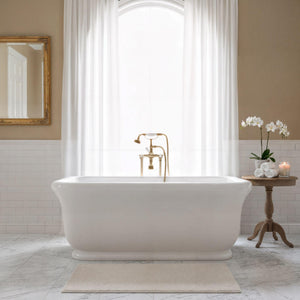 TURNER HASTINGS KIRKHAM TITANCAST SOLID SURFACE FREESTANDING BATHTUB SATIN SILK WHITE WITH OVERFLOW (AVAILABLE IN 1600MM & 1800MM)