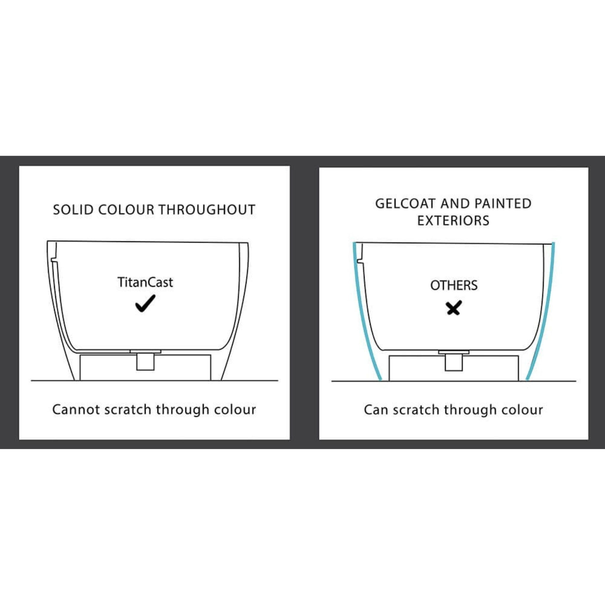 TURNER HASTINGS KIRKHAM TITANCAST SOLID SURFACE FREESTANDING BATHTUB SPECIAL FINISH WITH OVERFLOW (AVAILABLE IN 1600MM & 1800MM)