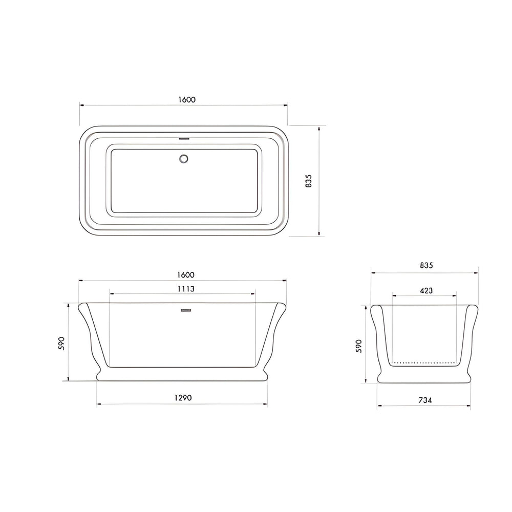TURNER HASTINGS KIRKHAM TITANCAST SOLID SURFACE FREESTANDING BATHTUB SPECIAL FINISH WITH OVERFLOW (AVAILABLE IN 1600MM & 1800MM)