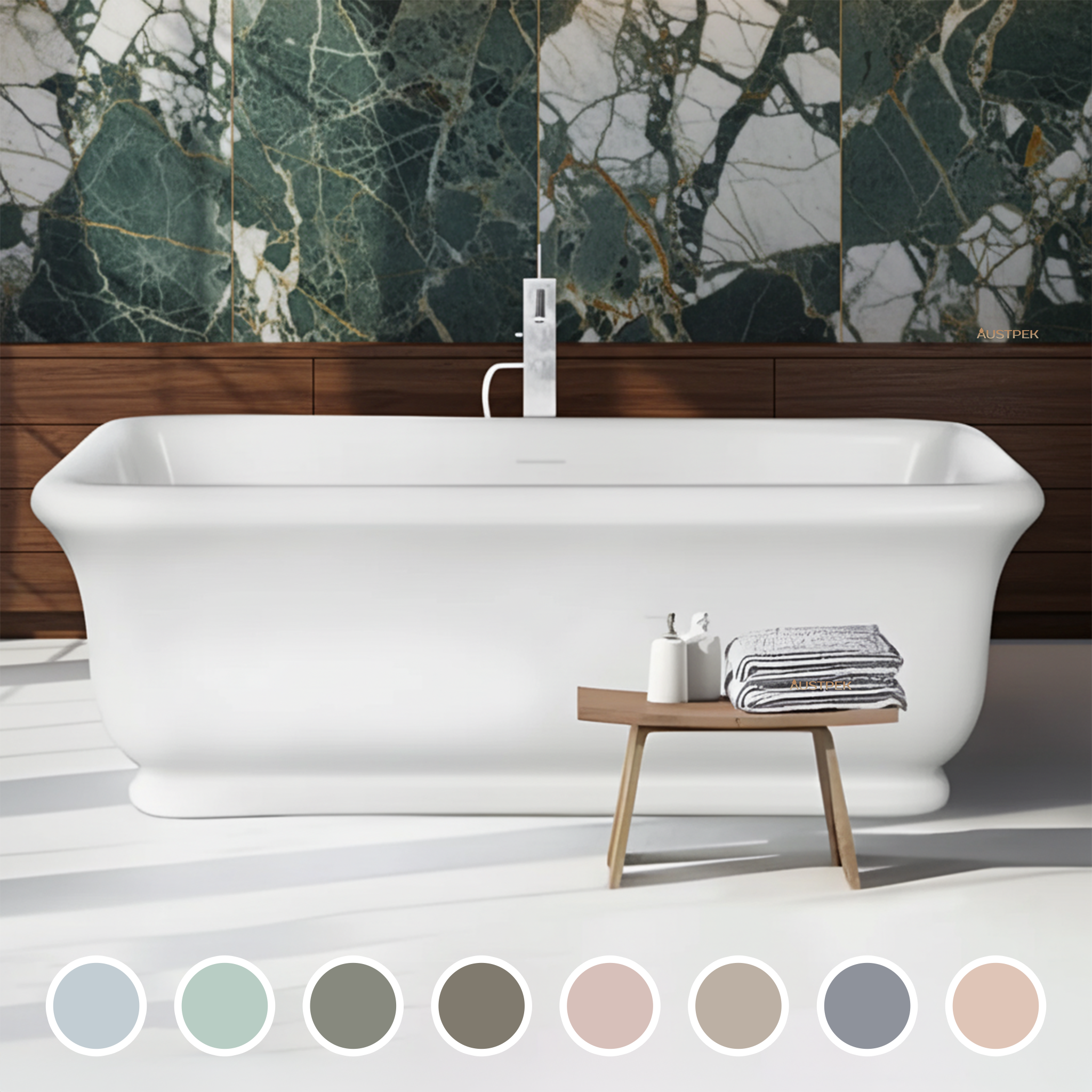 TURNER HASTINGS KIRKHAM TITANCAST SOLID SURFACE FREESTANDING BATHTUB SPECIAL FINISH (AVAILABLE IN 1600MM & 1800MM)