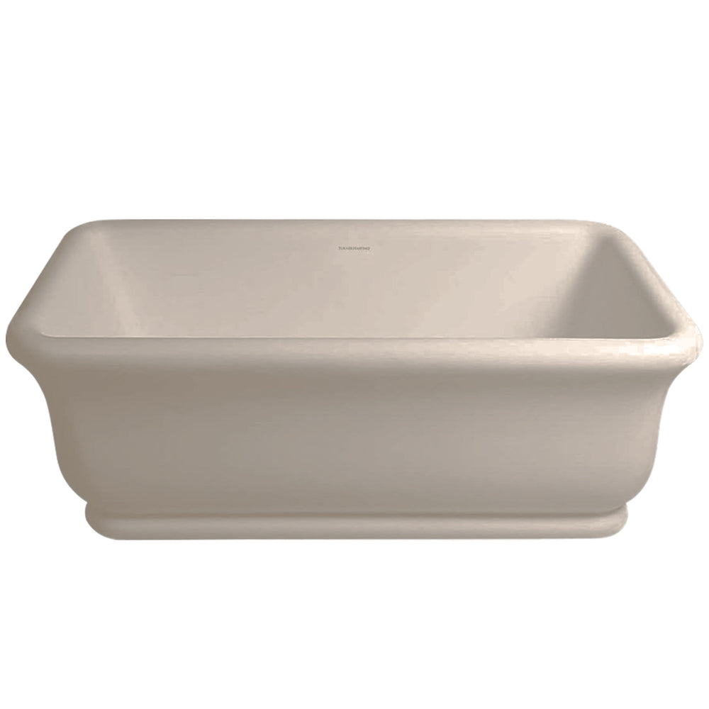 TURNER HASTINGS KIRKHAM TITANCAST FREESTANDING NON OVERFLOW BATHTUB NATURAL LINEN 1800MM