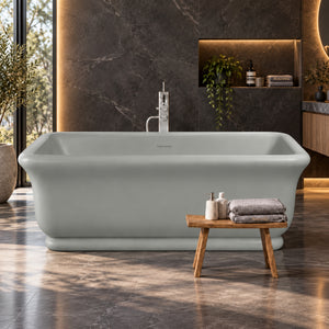 TURNER HASTINGS KIRKHAM TITANCAST FREESTANDING OVERFLOW BATHTUB INDUSTRIAL GREY (AVAILABLE IN 1600MM AND 1800MM)