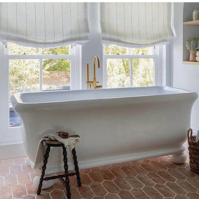 TURNER HASTINGS KIRKHAM TITANCAST SOLID SURFACE FREESTANDING BATHTUB WITH BALL FEET GLOSS WHITE (AVAILABLE IN 1600MM & 1800MM)