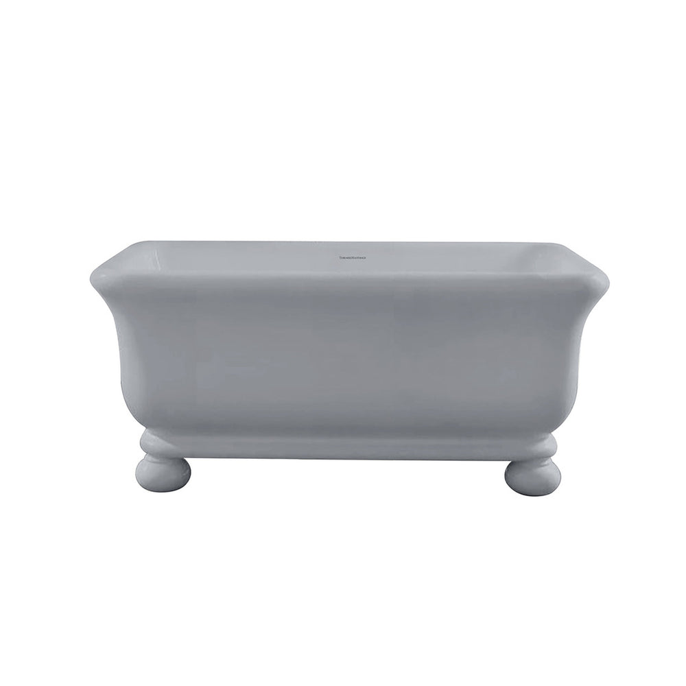 TURNER HASTINGS KIRKHAM TITANCAST FREESTANDING NON OVERFLOW BATHTUB WITH BALL FEET POWDER GREY (AVAILABLE IN 1600MM AND 1800MM)