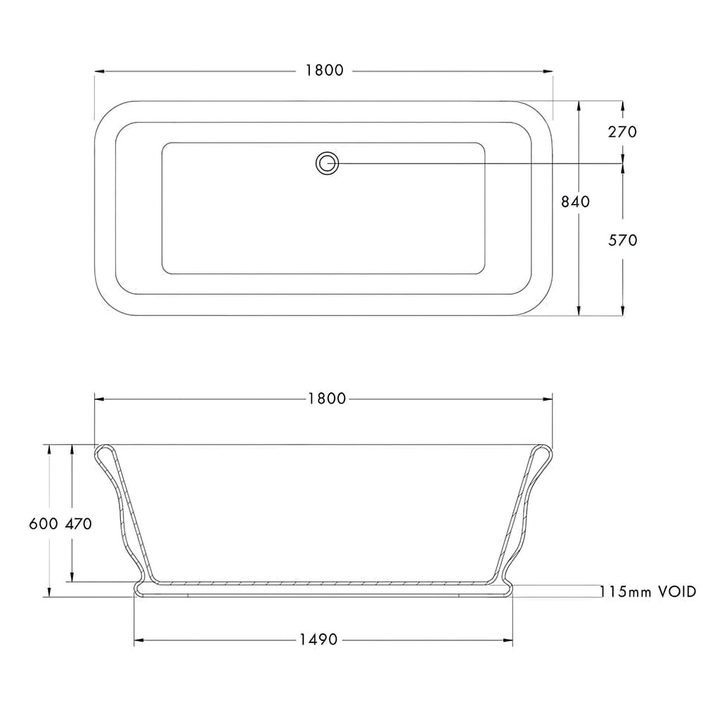 TURNER HASTINGS KIRKHAM TITANCAST SOLID SURFACE FREESTANDING BATHTUB WITH BALL FEET SPECIAL FINISH WITH OVERFLOW (AVAILABLE IN 1600MM & 1800MM)