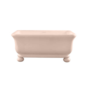 TURNER HASTINGS KIRKHAM TITANCAST FREESTANDING OVERFLOW BATHTUB WITH BALL FEET SOFT PEACH (AVAILABLE IN 1600MM AND 1800MM)