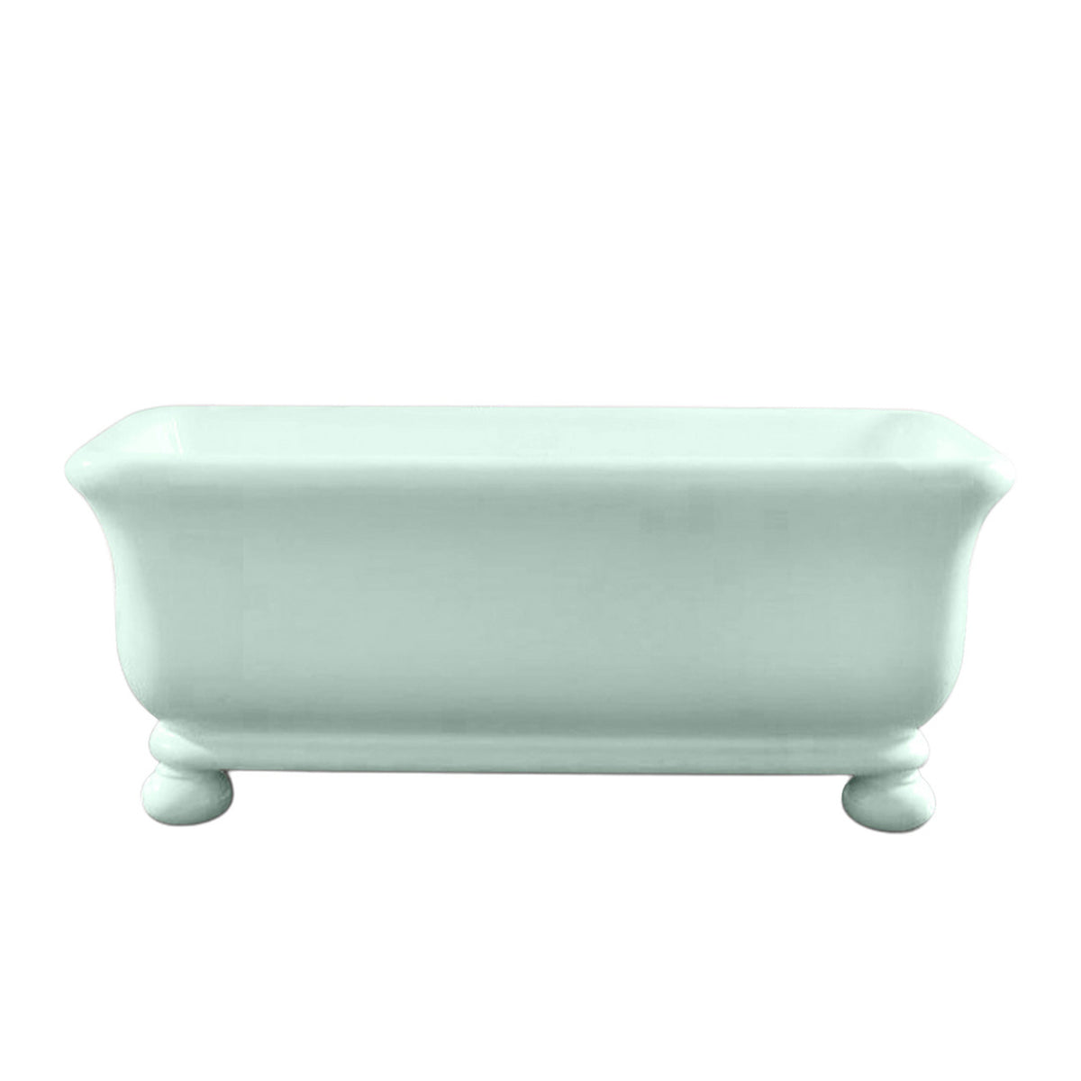 TURNER HASTINGS KIRKHAM TITANCAST FREESTANDING NON OVERFLOW BATHTUB WITH BALL FEET FROSTY MINT (AVAILABLE IN 1600MM AND 1800MM)