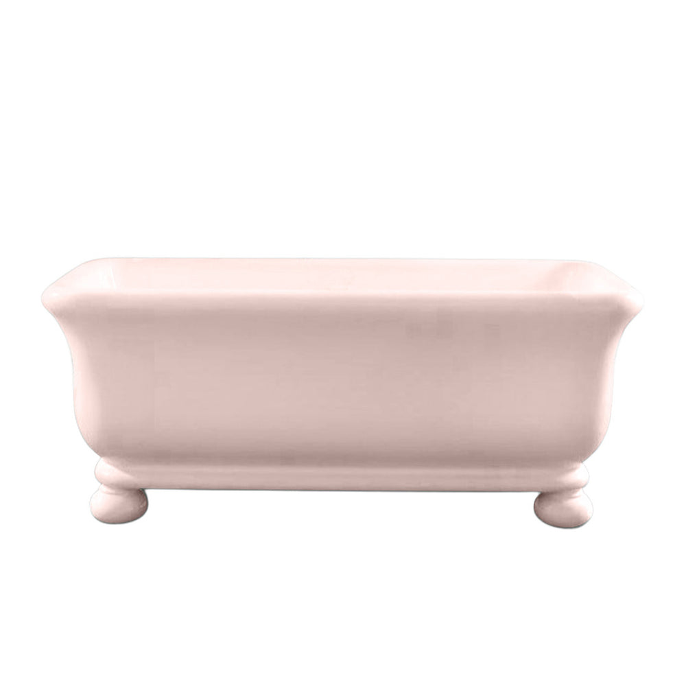 TURNER HASTINGS KIRKHAM TITANCAST FREESTANDING NON OVERFLOW BATHTUB WITH BALL FEET MISTY ROSE (AVAILABLE IN 1600MM AND 1800MM)