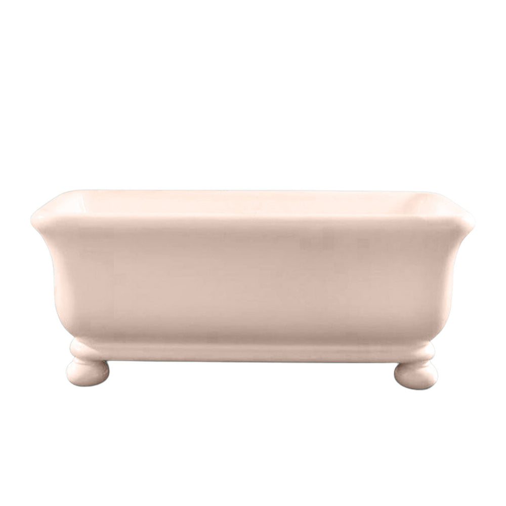 TURNER HASTINGS KIRKHAM TITANCAST FREESTANDING OVERFLOW BATHTUB WITH BALL FEET SOFT PEACH (AVAILABLE IN 1600MM AND 1800MM)