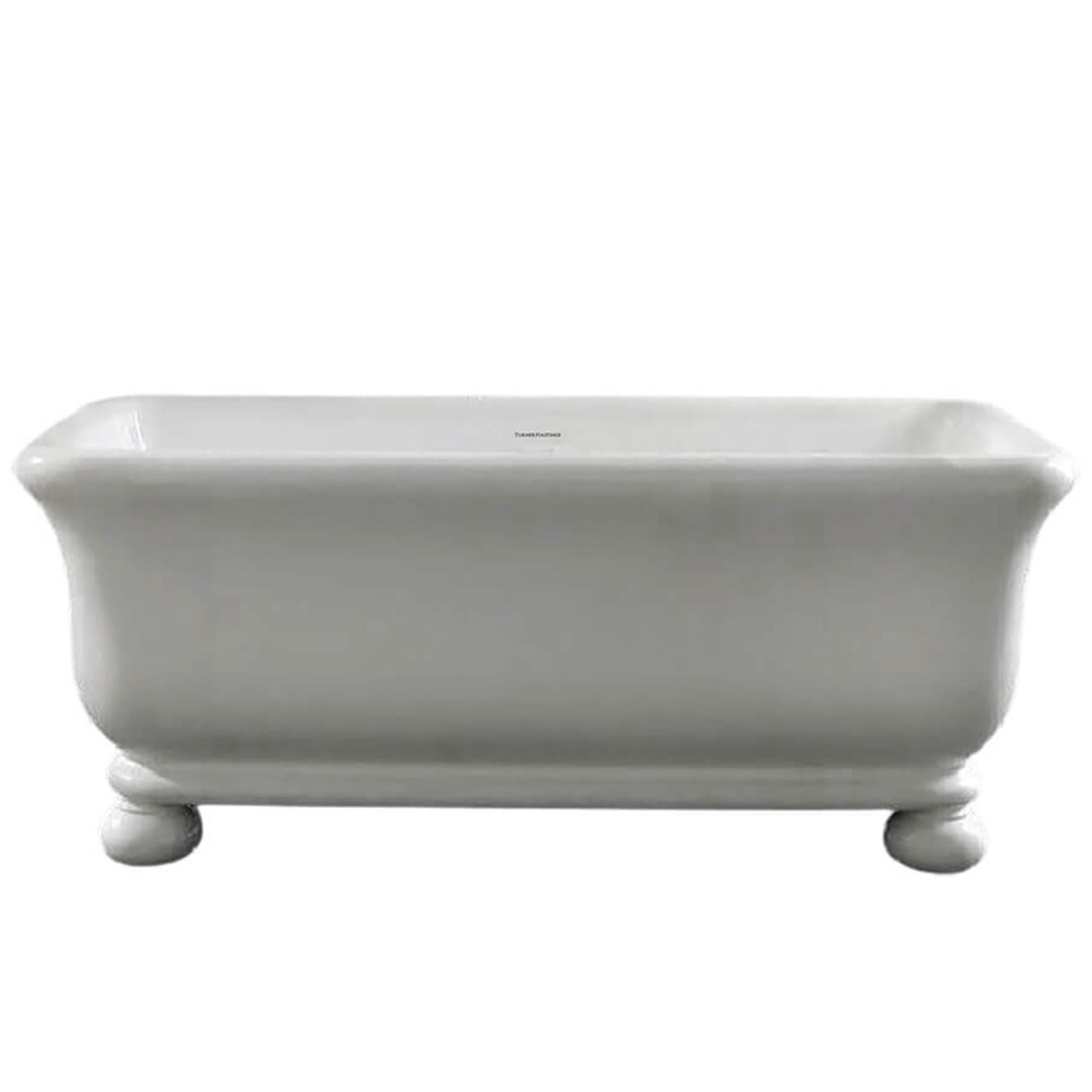TURNER HASTINGS KIRKHAM TITANCAST SOLID SURFACE FREESTANDING BATHTUB WITH BALL FEET SATIN SILK WHITE (AVAILABLE IN 1600MM & 1800MM)