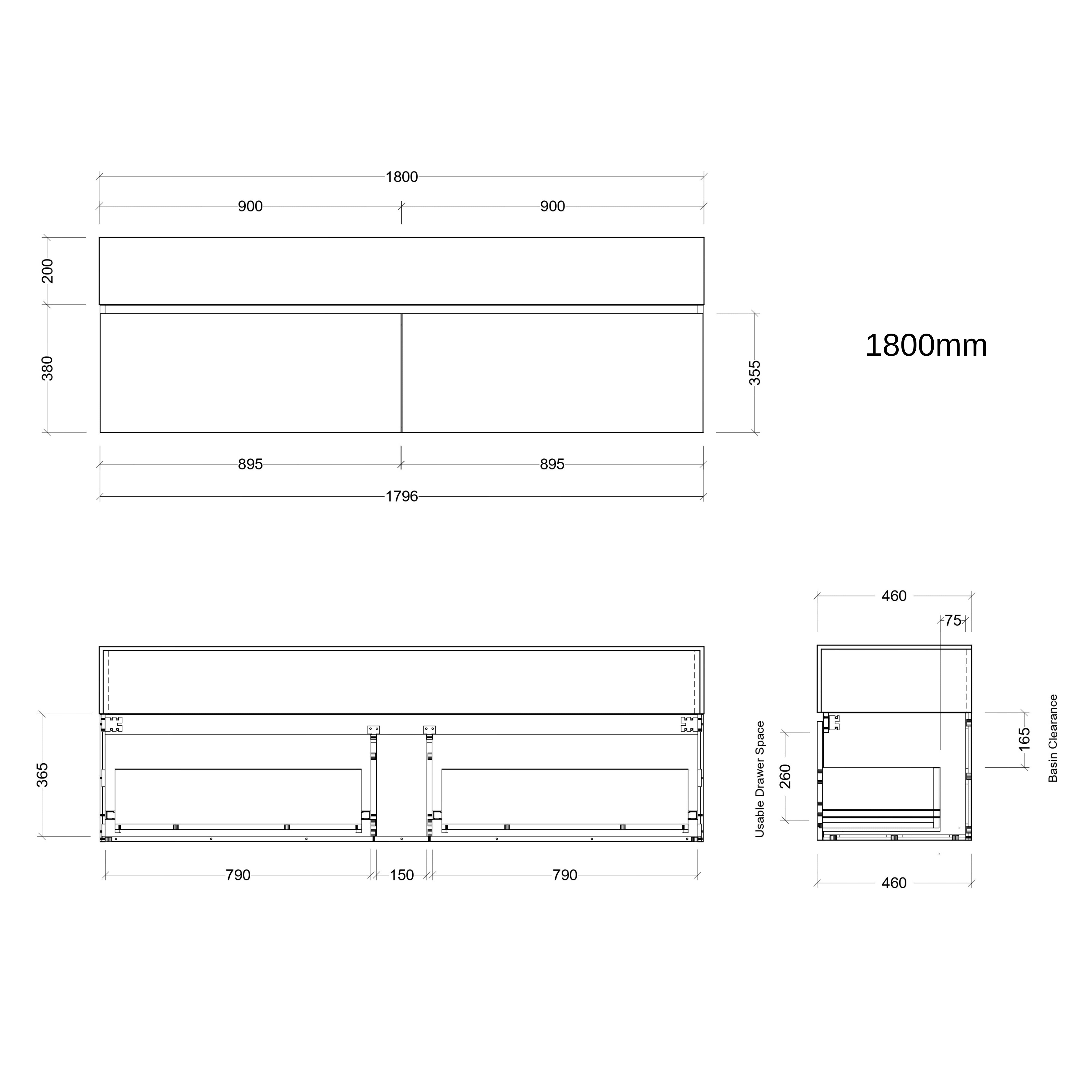 TIMBERLINE KINGSLEY CUSTOM WALL HUNG VANITY (ALL SIZING)
