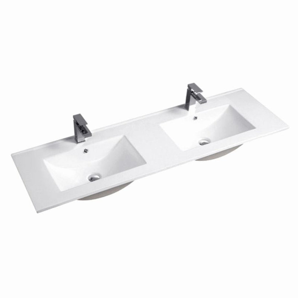INFINITY KINGO MATTE WHITE 1500MM DOUBLE BOWL WALL HUNG VANITY