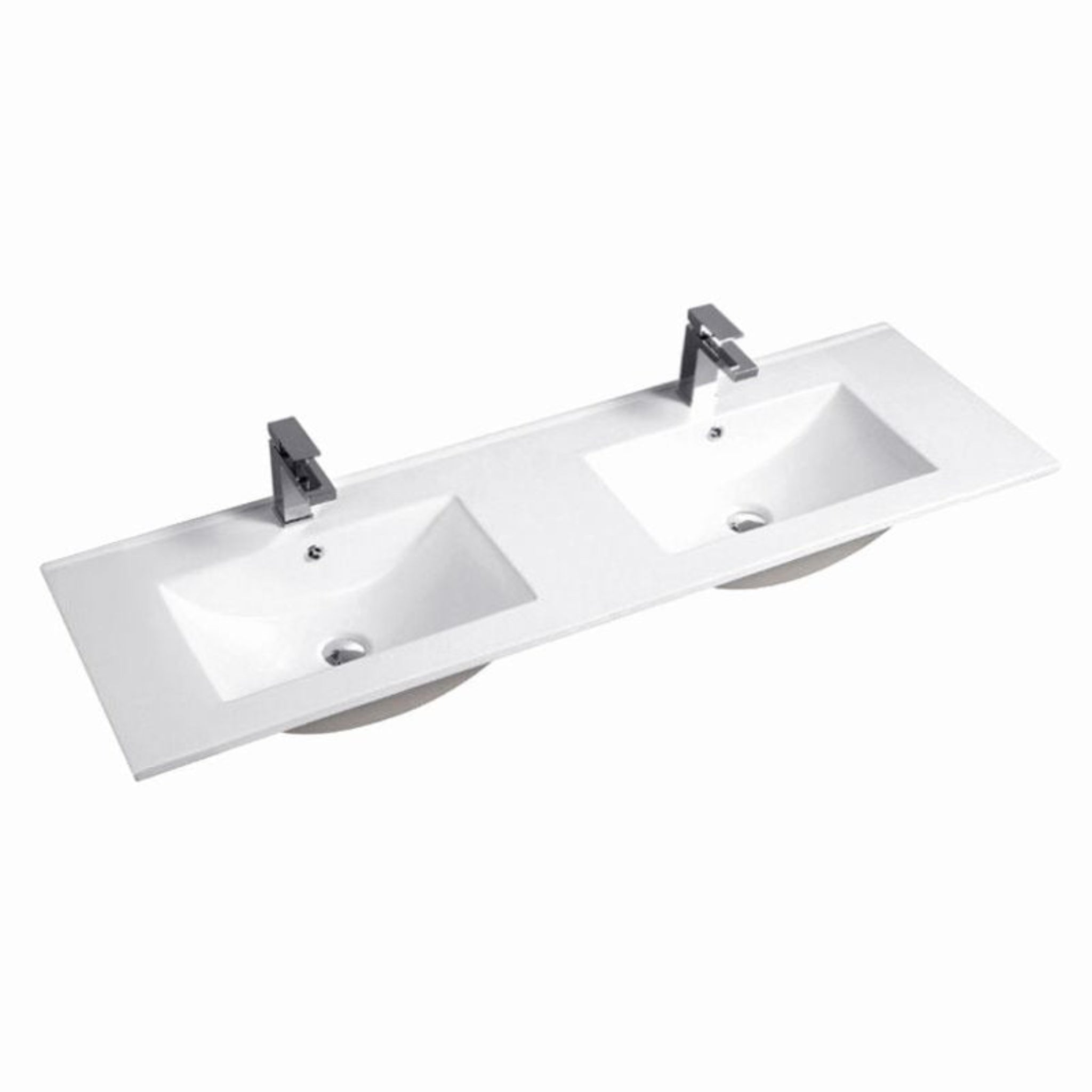 INFINITY KINGO MATTE WHITE 1500MM DOUBLE BOWL WALL HUNG VANITY