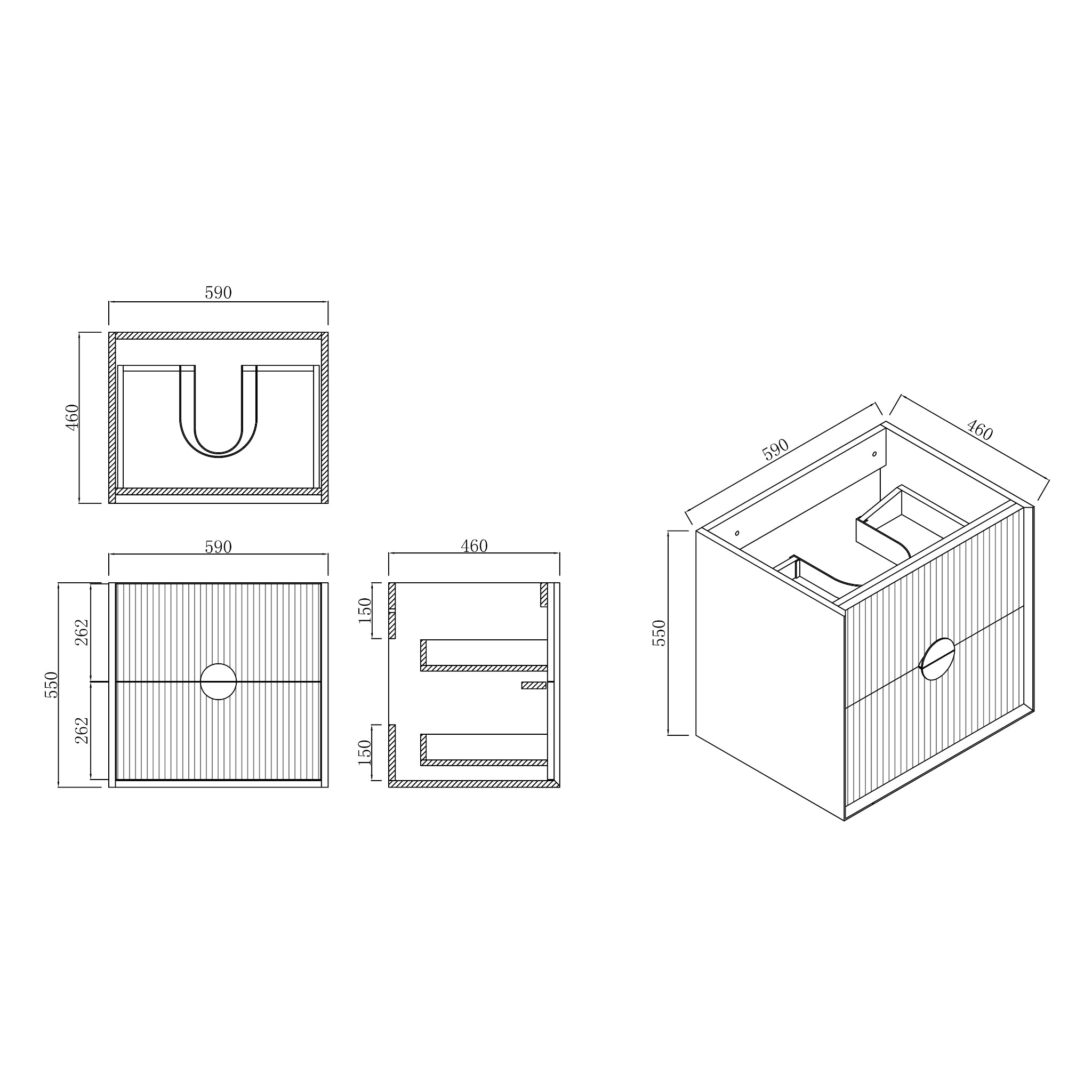 INFINITY KINGO MATTE WHITE 600MM SINGLE BOWL WALL HUNG VANITY