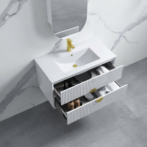 INFINITY KINGO MATTE WHITE 900MM SINGLE BOWL WALL HUNG VANITY