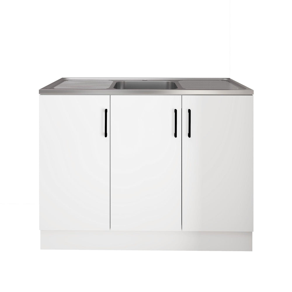 LUKKA PVC KITCHENETTE LAUNDRY CABINET AND STAINLESS STEEL SINK 1148MM WHITE