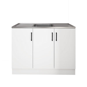 LUKKA PVC KITCHENETTE LAUNDRY CABINET AND STAINLESS STEEL SINK 1148MM WHITE