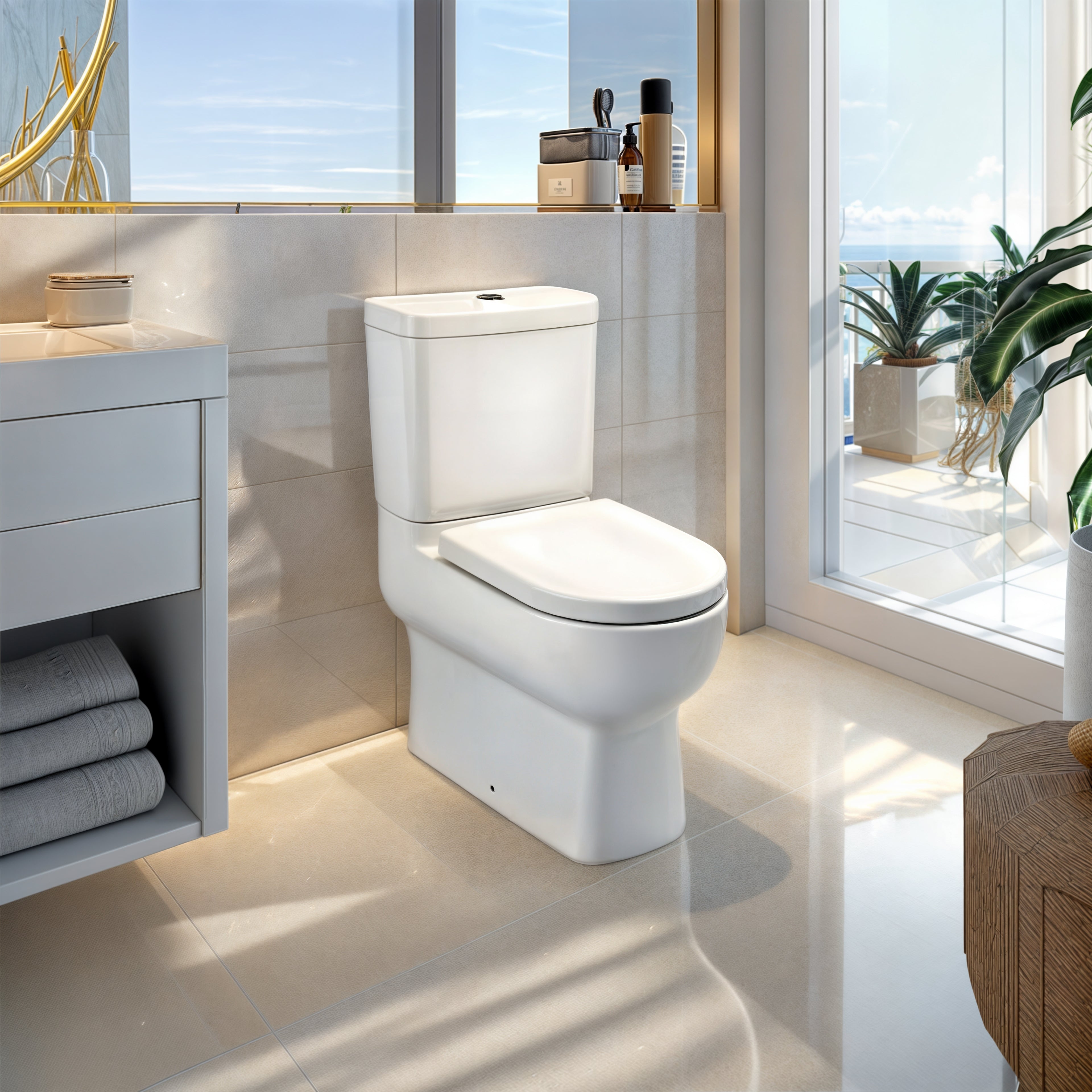KOHLER REACH COMPACT BACK TO WALL REAR ENTRY TOILET SUITE GLOSS WHITE
