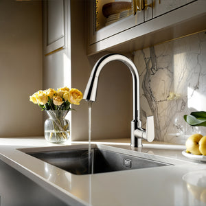 KOHLER TAUT PULL OUT SPRAY KITCHEN SINK MIXER 389MM POLISHED CHROME
