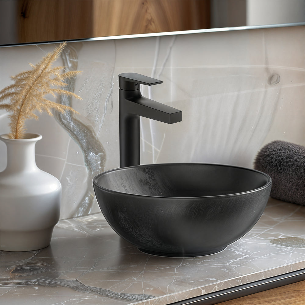 KOHLER TAUT TALL BASIN MIXER POLISHED 270MM MATTE BLACK