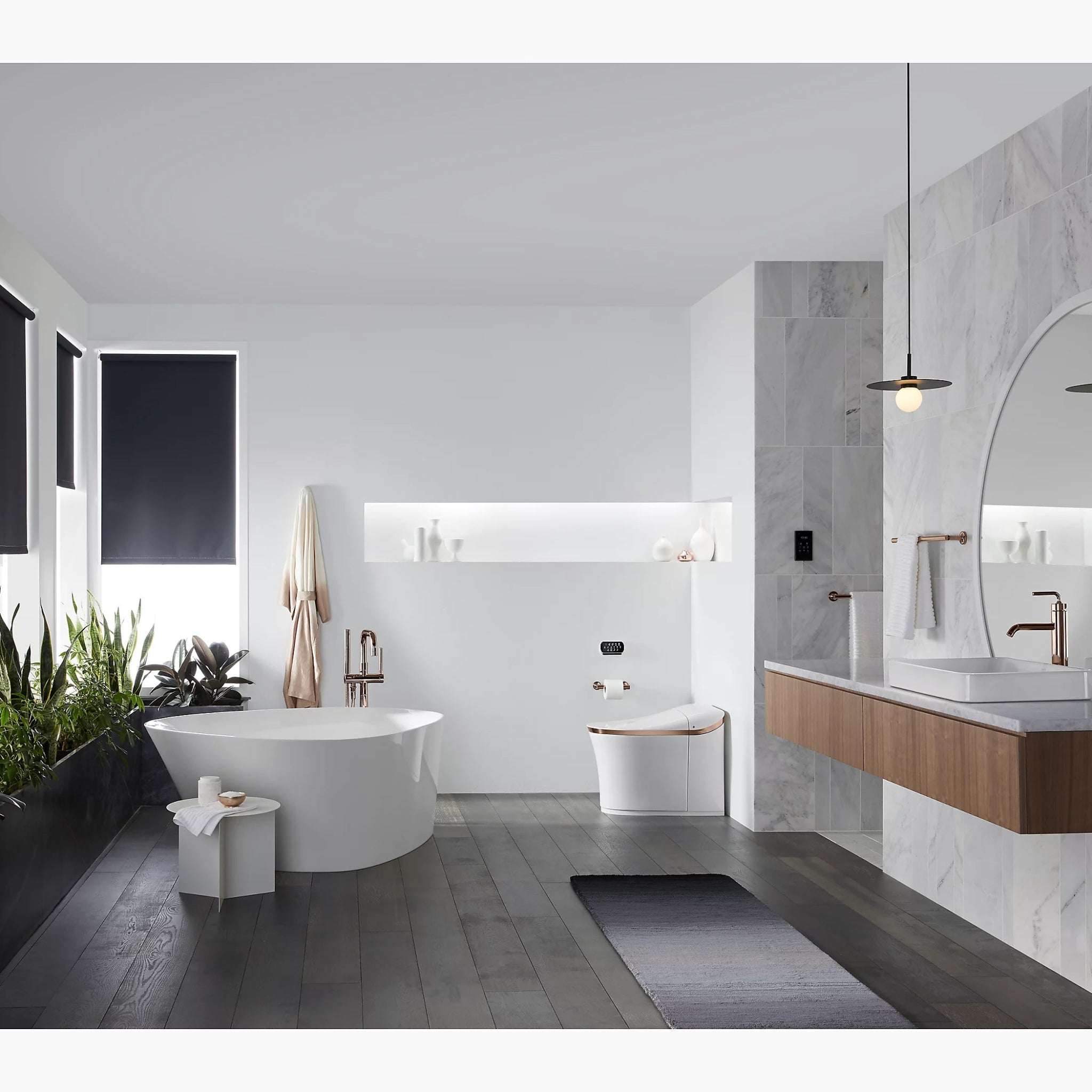 KOHLER VEIL LITHOCAST FREESTANDING BATHTUB GLOSS WHITE 1649MM