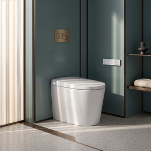 KOHLER MODENA RIMLESS WALL FACED SMART TOILET W/ AUTOLID & REMOTE CONTROLLED BIDET D-SHAPE GLOSS WHITE