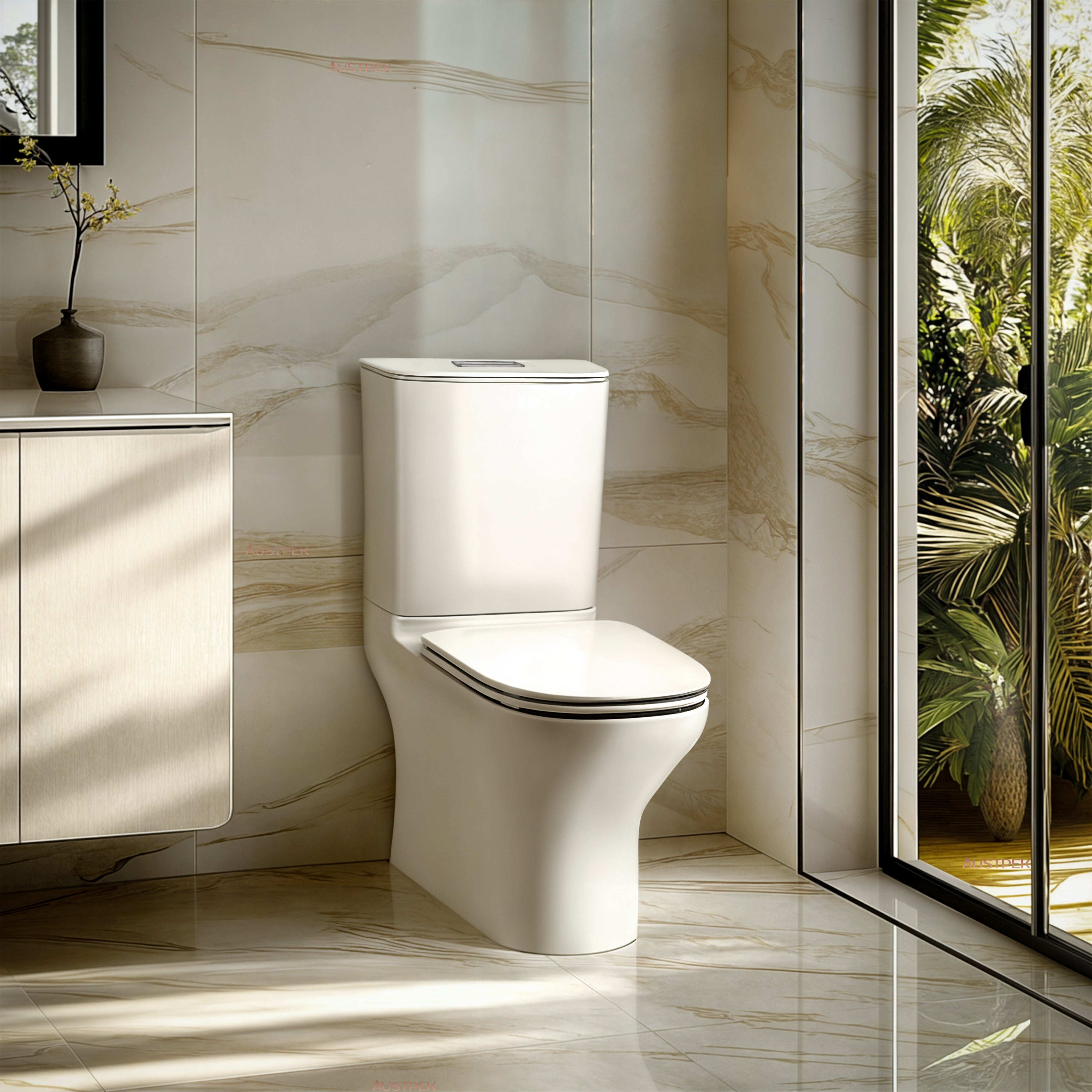 KOHLER MODERNLIFE BACK TO WALL TOILET SUITE WITH ELITE SEAT GLOSS WHITE