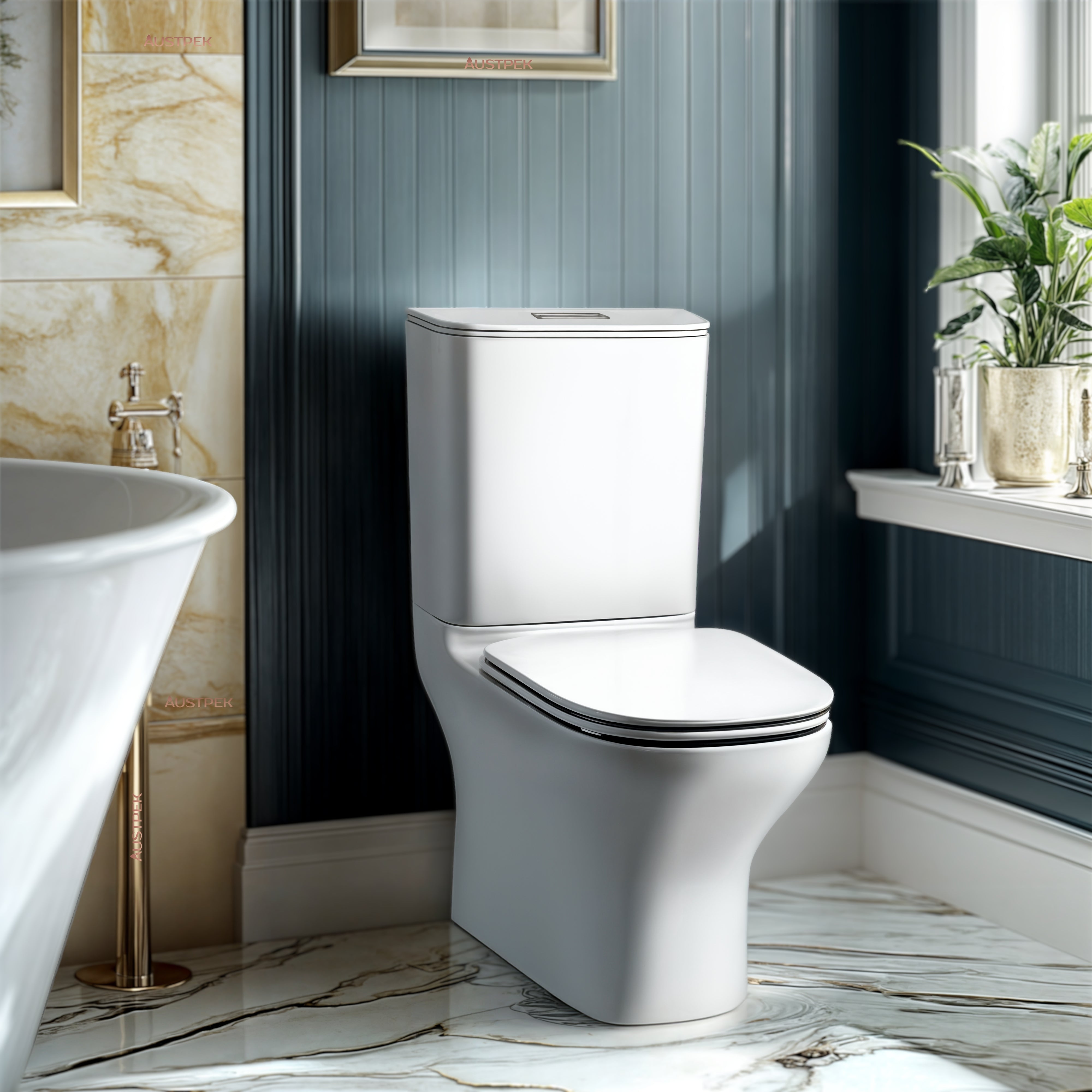 KOHLER MODERNLIFE BACK TO WALL TOILET SUITE WITH ELITE SEAT GLOSS WHITE