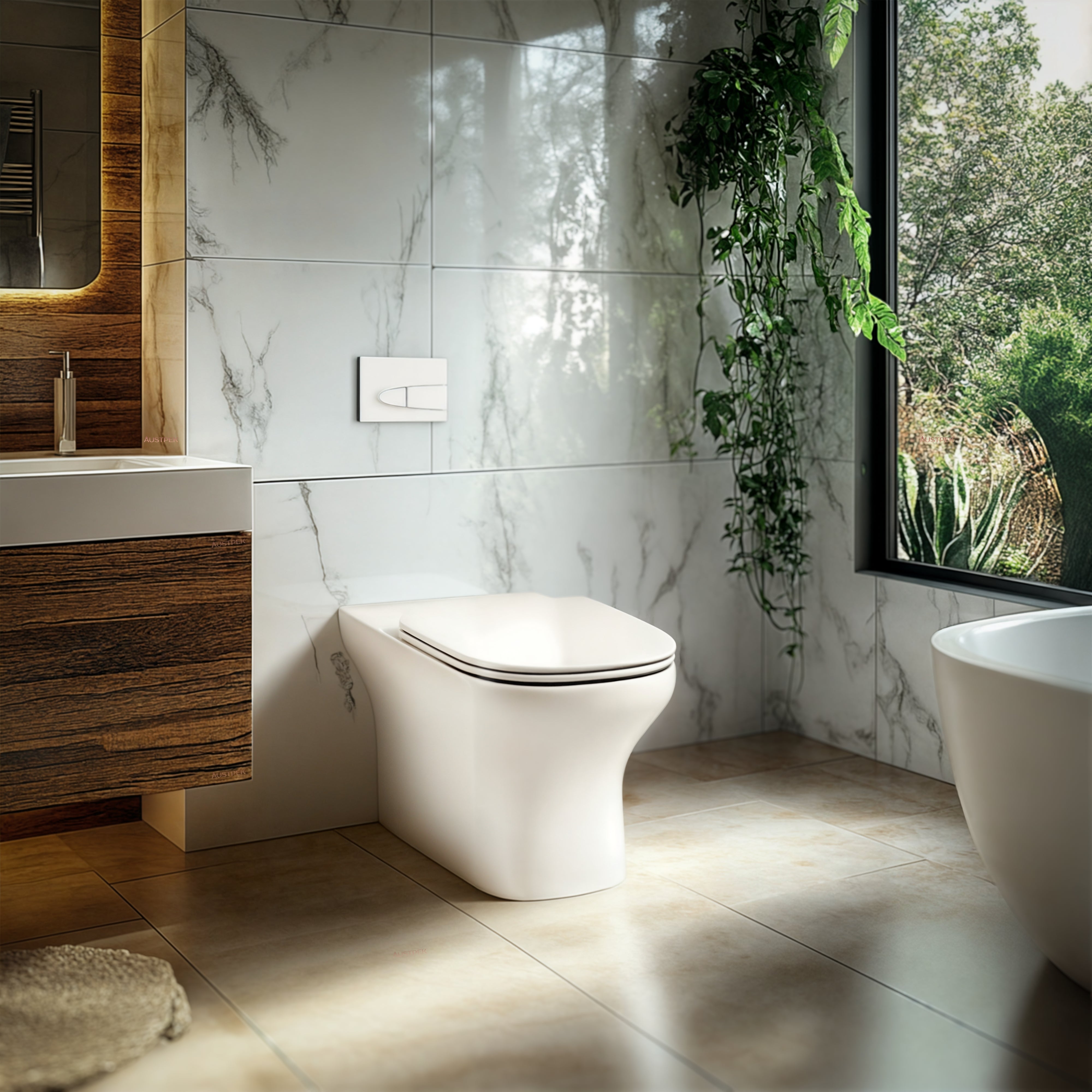 KOHLER MODERNLIFE WALL FACED TOILET WITH ELITE SEAT GLOSS WHITE