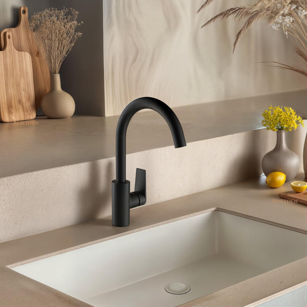 KOHLER TAUT KITCHEN MIXER 323MM MATTE BLACK