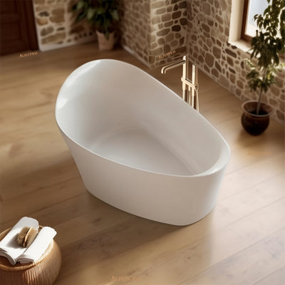 KOHLER VEIL LITHOCAST FREESTANDING BATHTUB GLOSS WHITE 1649MM