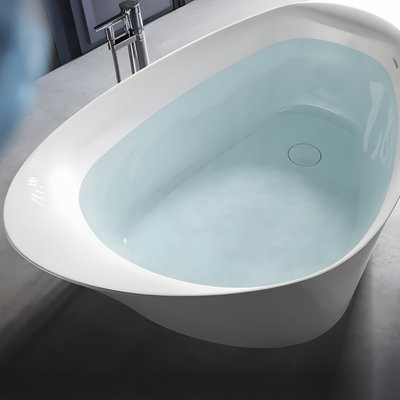 KOHLER VEIL LITHOCAST FREESTANDING BATHTUB GLOSS WHITE 1649MM
