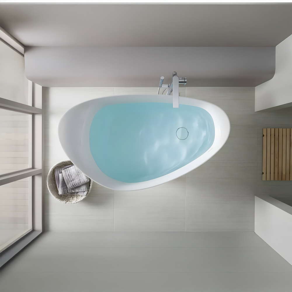 KOHLER VEIL LITHOCAST FREESTANDING BATHTUB GLOSS WHITE 1649MM