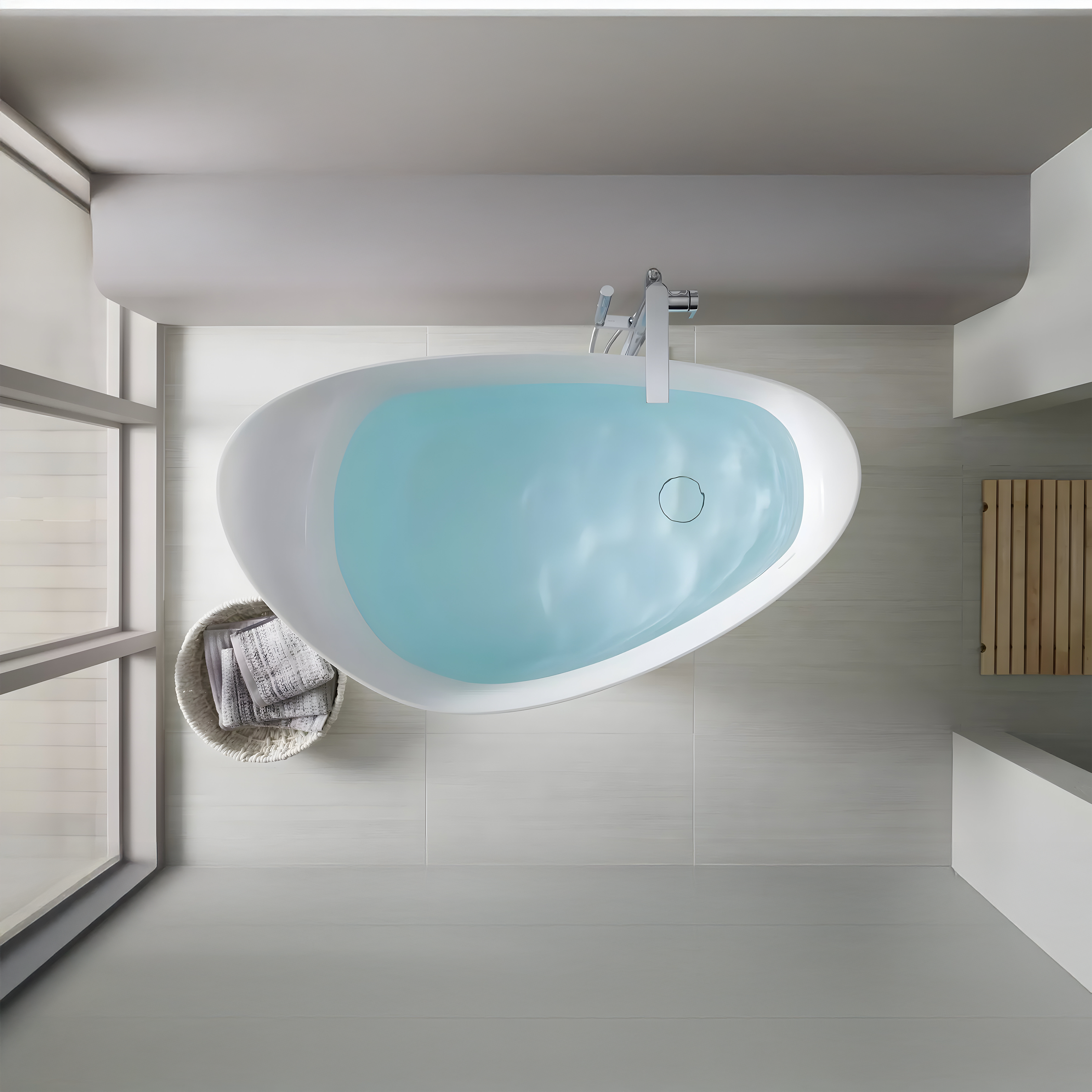 KOHLER VEIL LITHOCAST FREESTANDING BATHTUB GLOSS WHITE 1649MM