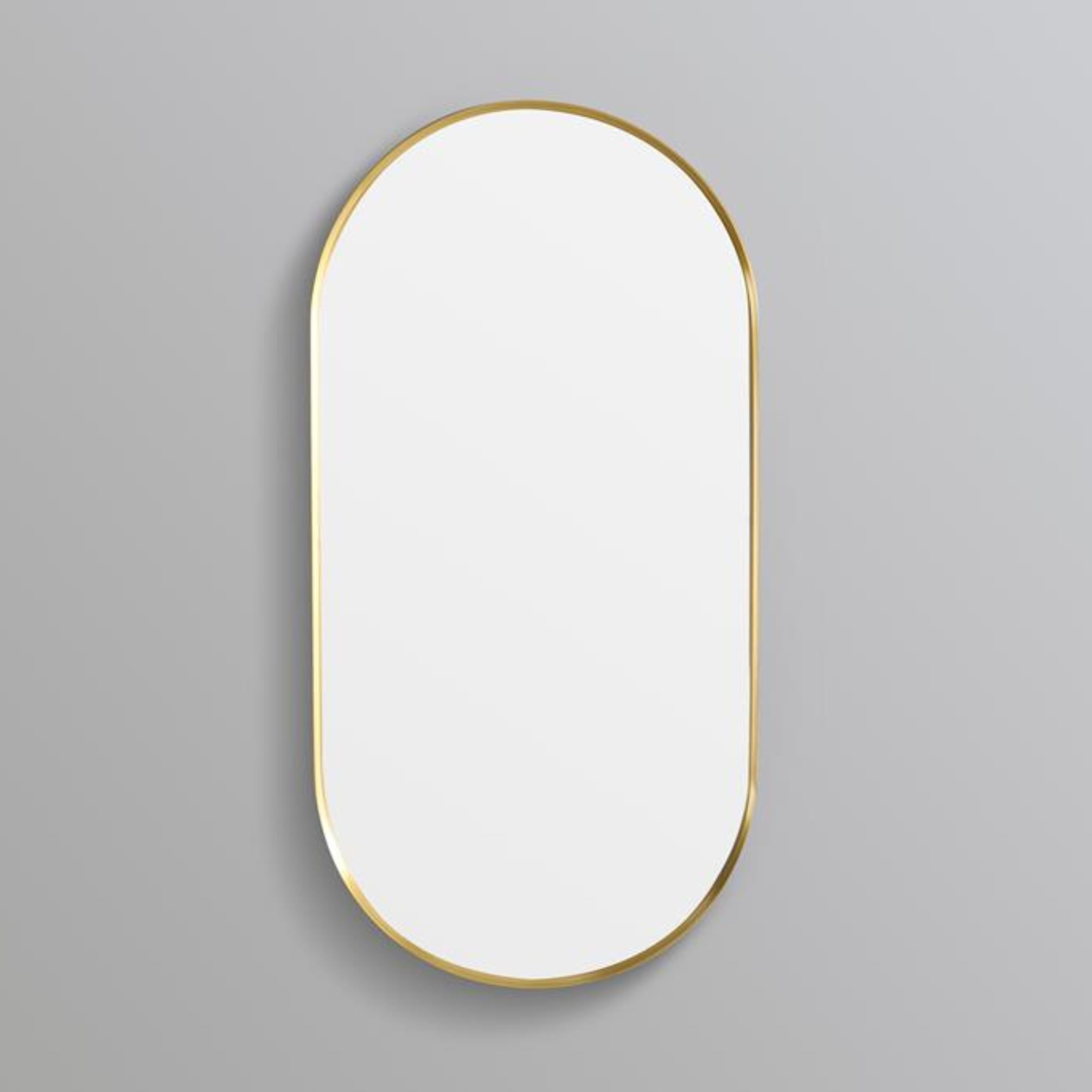 POSEIDON OLIVIA OVAL YELLOW GOLD FRAMED MIRROR 450X900MM
