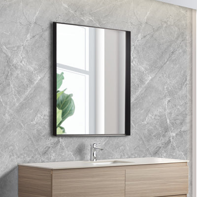 POSEIDON QUBIST RECTANGULAR MATTE BLACK FRAMED MIRROR 600X750MM