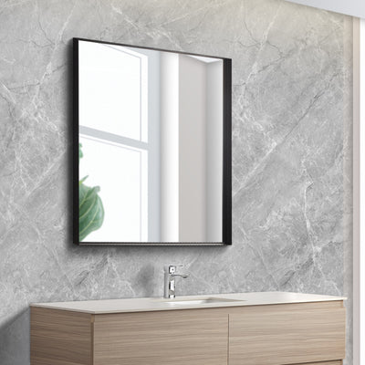 POSEIDON QUBIST SQUARE MATTE BLACK FRAMED MIRROR 750MM