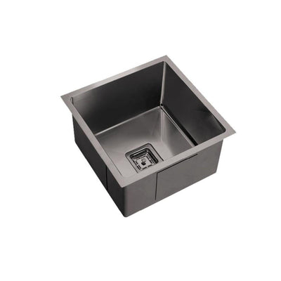 POSEIDON HANDMADE SINGLE BOWL UNDERMOUNT KITCHEN SINK GUN METAL 450MM