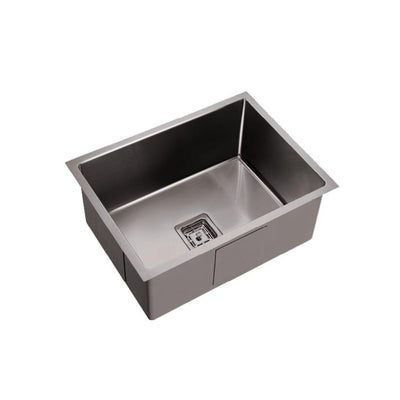 POSEIDON HANDMADE SINGLE BOWL TOP / UNDERMOUNT KITCHEN SINK GUN METAL 600MM