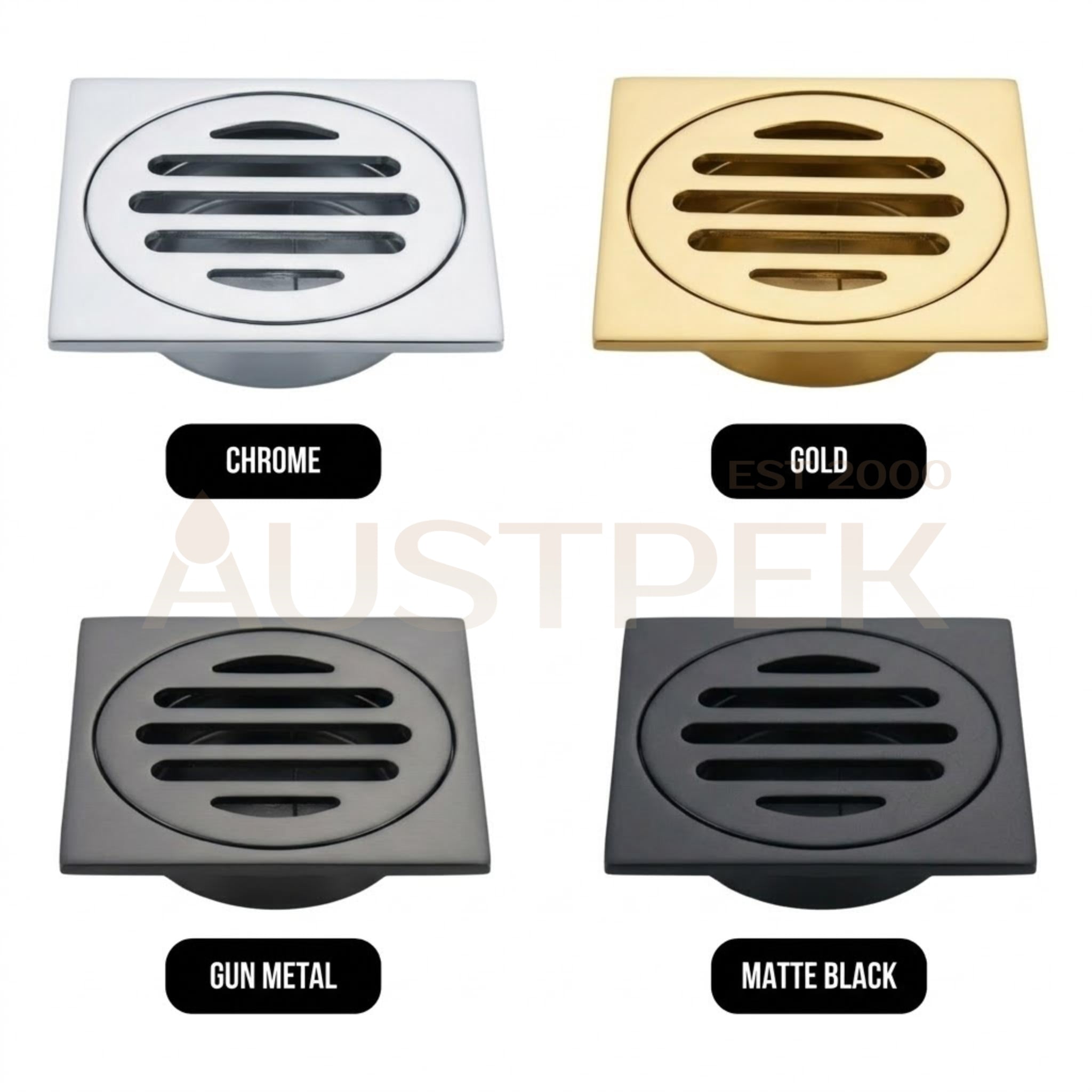 VITO SLOTTED FLOOR DRAIN CHROME (AVAILABLE IN 82MM AND 110MM)