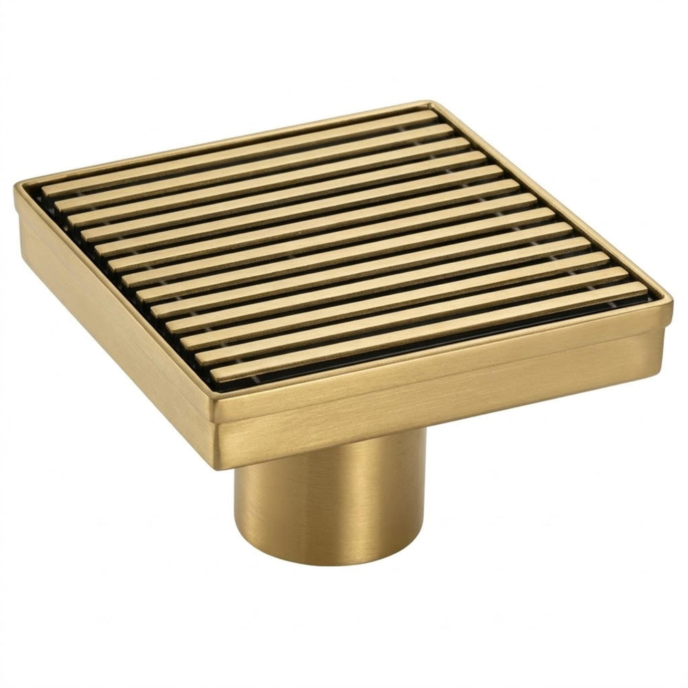 VITO SQUARE GRATE PATTERN FLOOR DRAIN GOLD 115MM