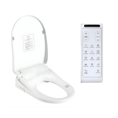 ZUMI KARE SMART BIDET SEAT WITH REMOTE CONTROL WHITE D-SHAPE