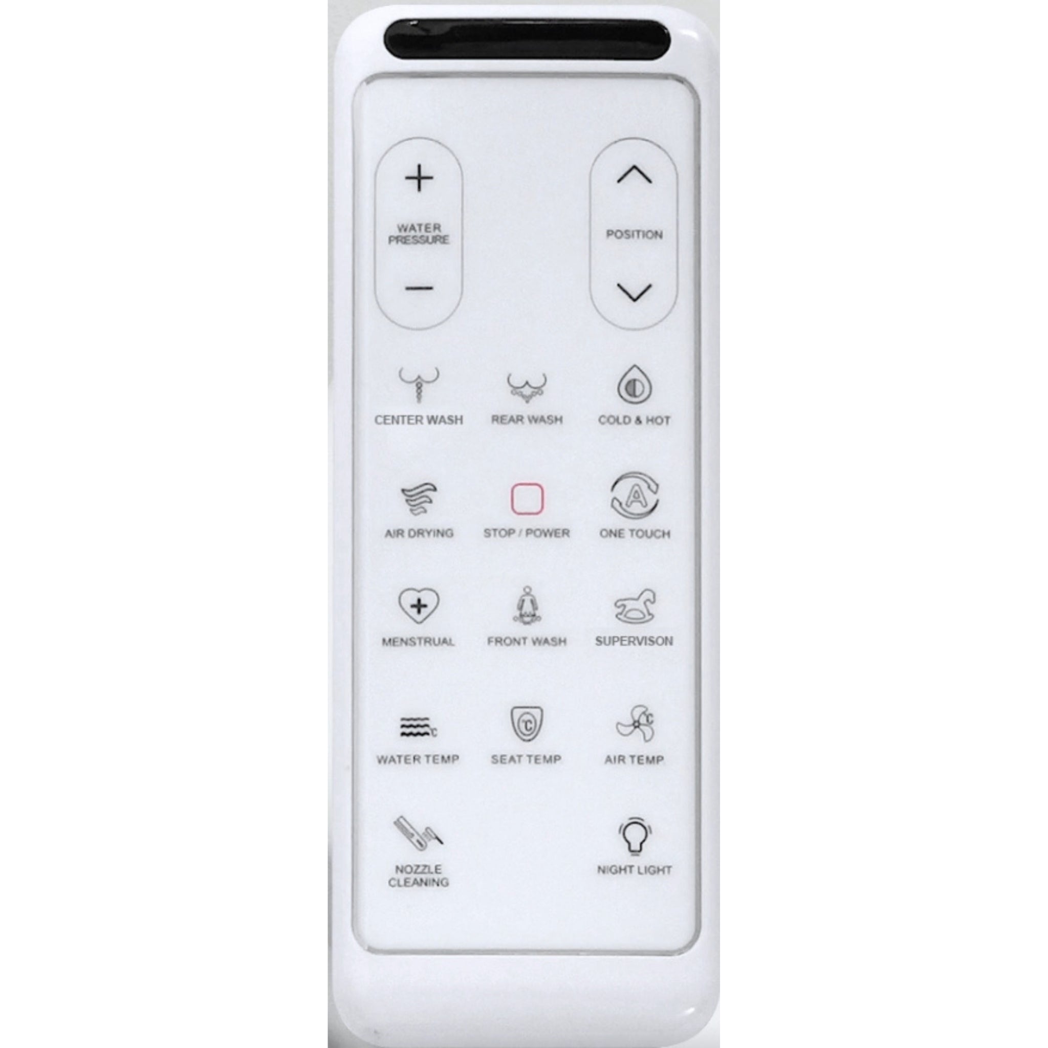 ZUMI KARE SMART BIDET SEAT WITH REMOTE CONTROL WHITE D-SHAPE