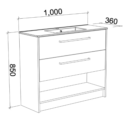 TIMBERLINE KARLIE CUSTOM FLOOR STANDING VANITY (ALL SIZING)