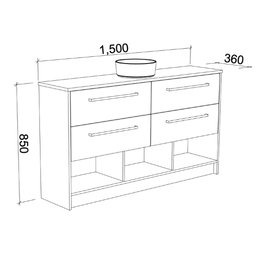 TIMBERLINE KARLIE CUSTOM FLOOR STANDING VANITY (ALL SIZING)