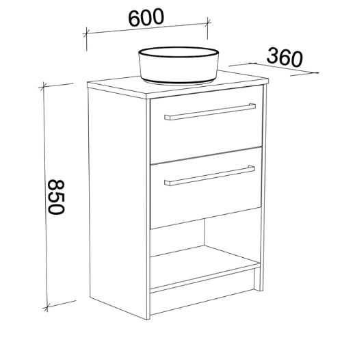 TIMBERLINE KARLIE CUSTOM FLOOR STANDING VANITY (ALL SIZING)