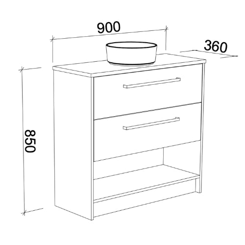 TIMBERLINE KARLIE CUSTOM FLOOR STANDING VANITY (ALL SIZING)