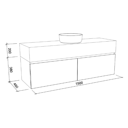 TIMBERLINE KINGSLEY CUSTOM WALL HUNG VANITY (ALL SIZING)