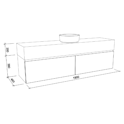 TIMBERLINE KINGSLEY CUSTOM WALL HUNG VANITY (ALL SIZING)